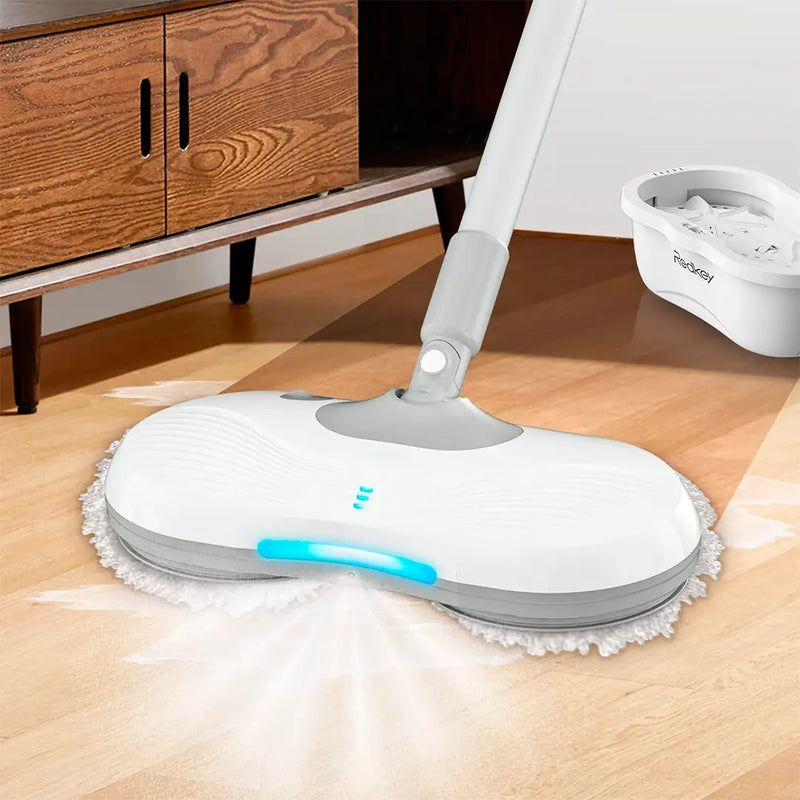 Mop Elétrico Soluna + BRINDES: Módulos de Limpeza e Tanque Suporte