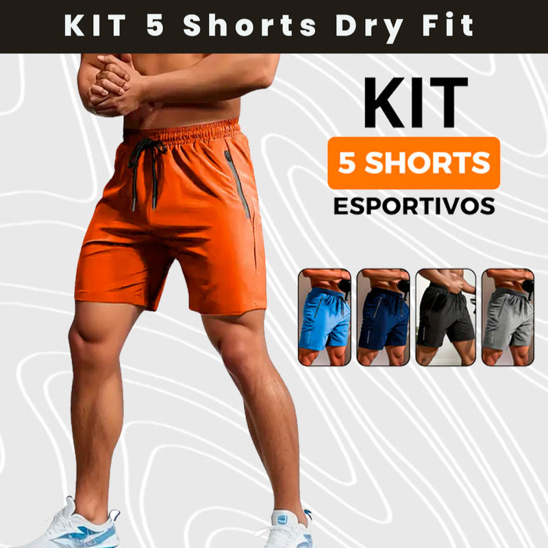 KIT 5 Shorts Dry Fit [QUEIMA DE ESTOQUE]