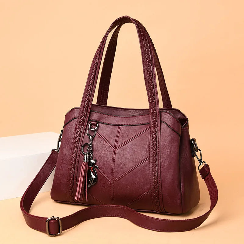 Bolsa Feminina Cat Transversal Grande de Couro Legítimo