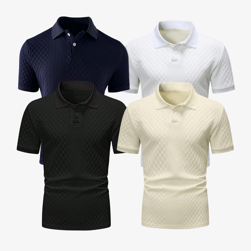 Kit com 4 Camisas Polo Texturizadas