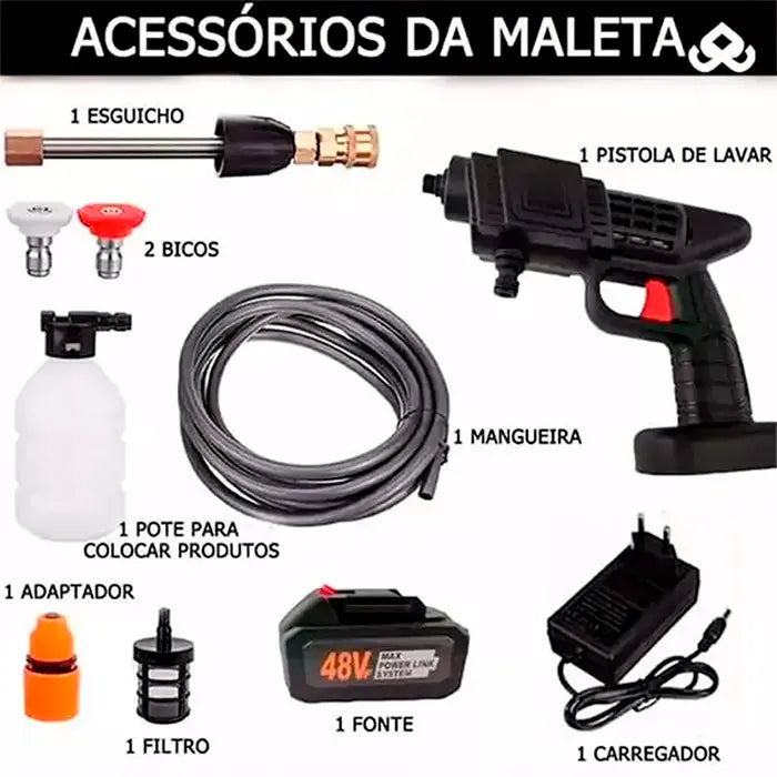 Lavadora de Pressão Portátil Sem Fios + Mangueira de 5M de Brinde - YUZZI™