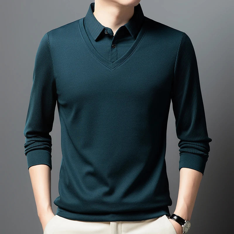 Camisa Preston™ com Colete Sobreposto e Estilo Executivo Casual /  Para Homens que Vestem Personalidade com Sofisticação!