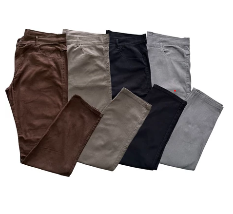 Kit 4 Calças Sarja com Elastano - Promoção Imperdível 🔥